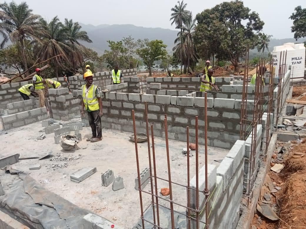Early blockwork rising on site