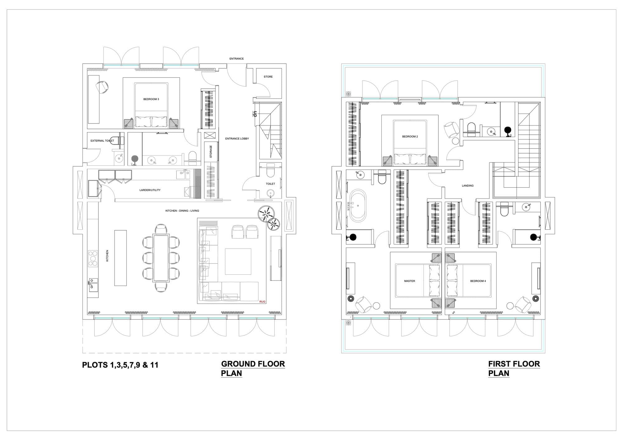 Kent house type — floor plans