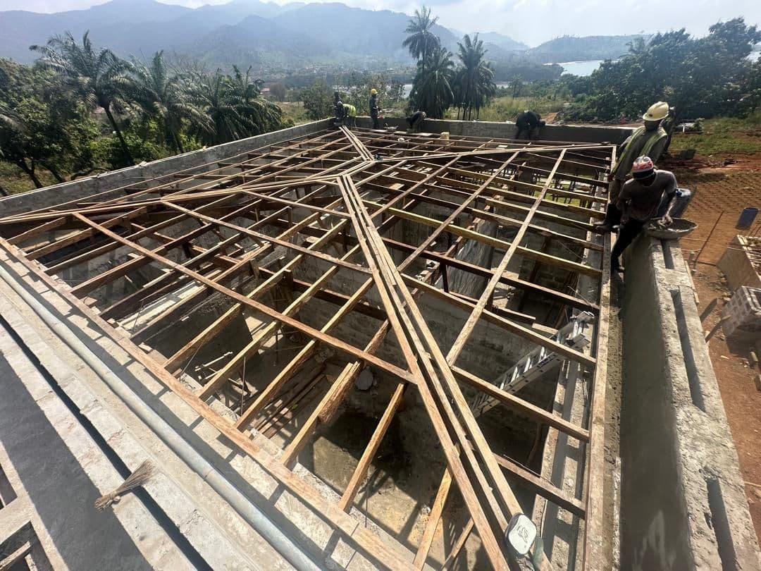 Roof structure going on at Big Water, York