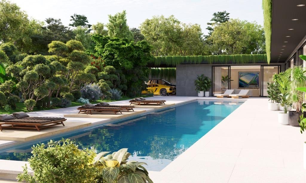 Pool and tropical garden