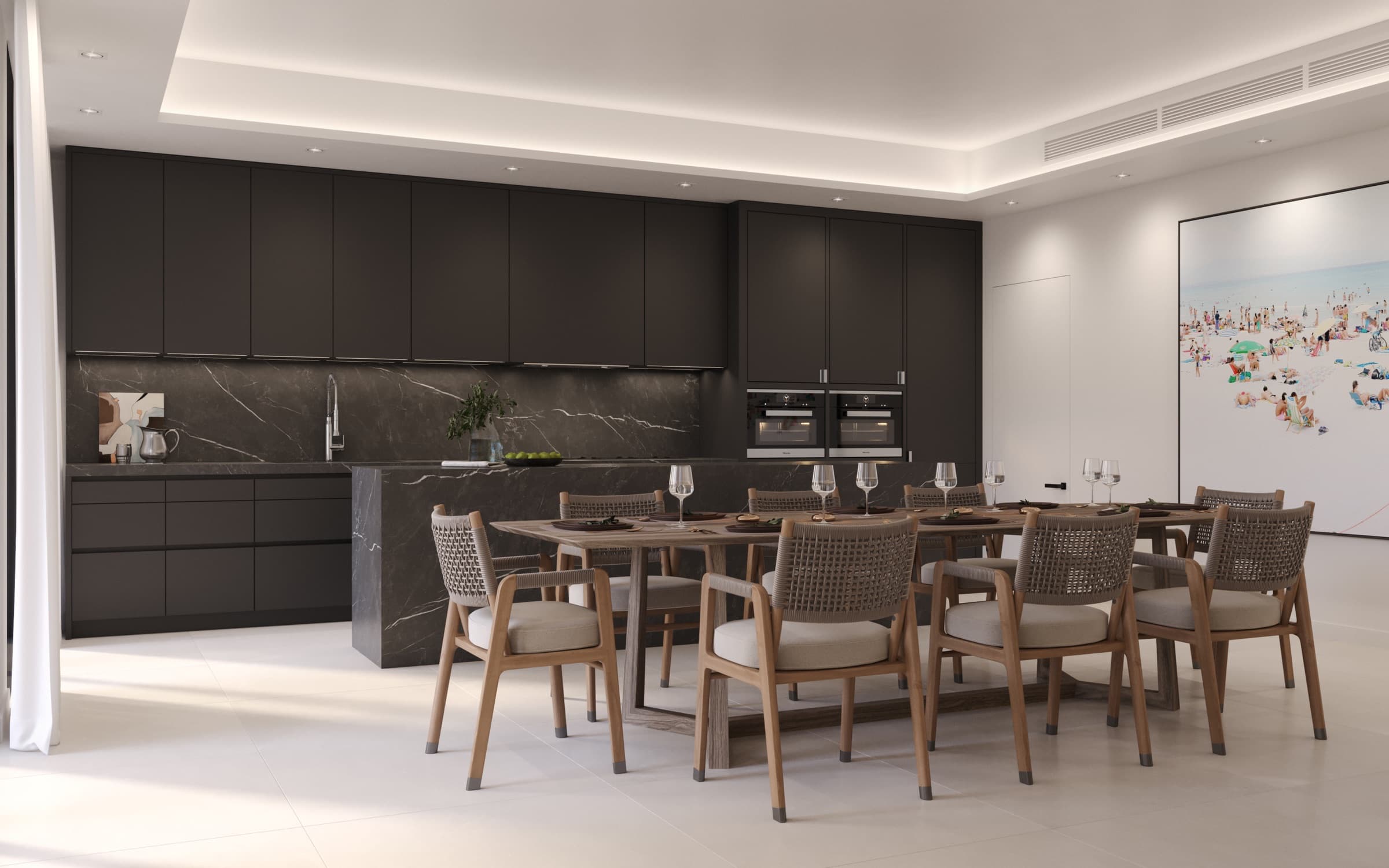 Luxury fitted kitchen and dining